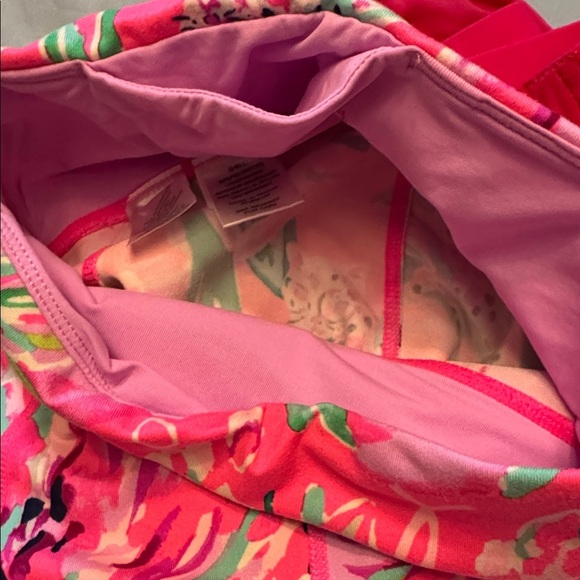 BREAST CANCER Floral pink Leggings lilac 2 pocket purple pastel lily Pulitzer - Picture 5 of 5